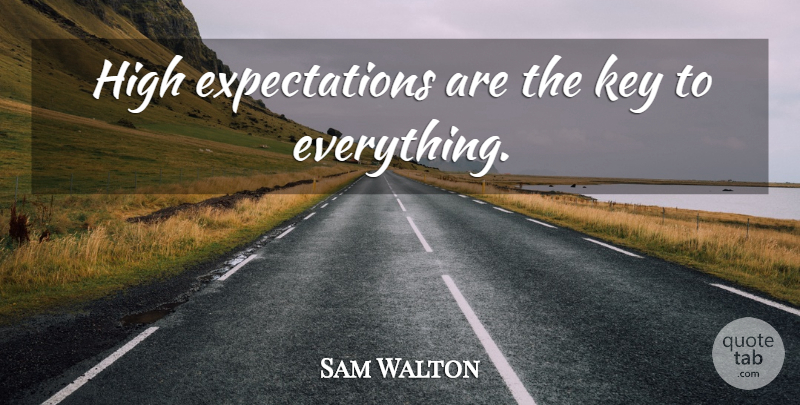 Sam Walton Quote About Inspirational, Motivational, Leadership: High Expectations Are The Key...