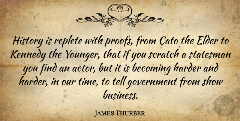 James Thurber Quote About Government, Scratches, Actors: History Is Replete With Proofs...