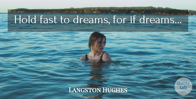 Langston Hughes Quote About Dream, Black History, Flying: Hold Fast To Dreams For...