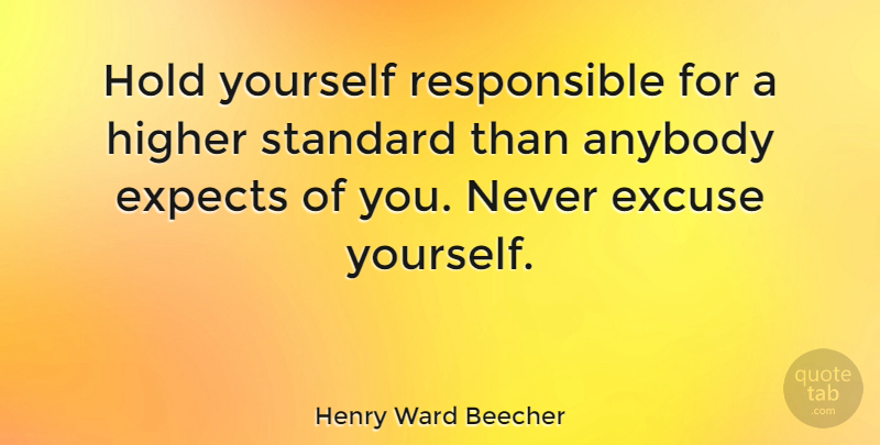 Henry Ward Beecher Quote About Inspirational, Strength, Success: Hold Yourself Responsible For A...