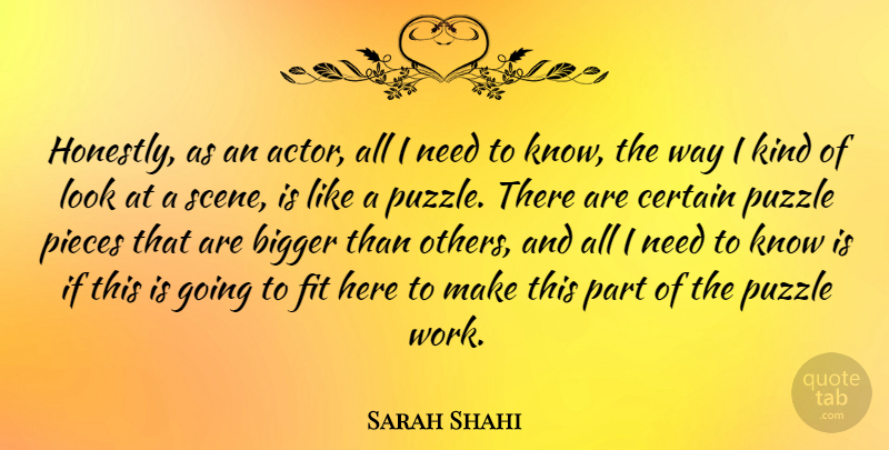 Sarah Shahi Quote About Needs, Looks, Actors: Honestly As An Actor All...