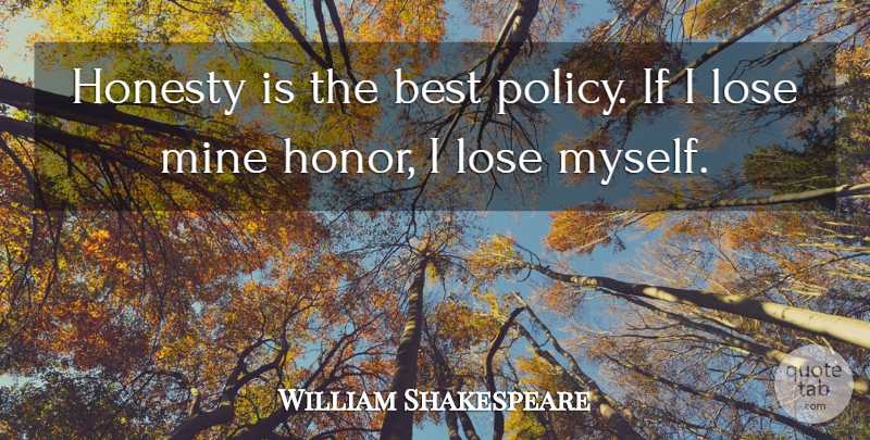 William Shakespeare Quote About Inspirational, Trust, Truth: Honesty Is The Best Policy...