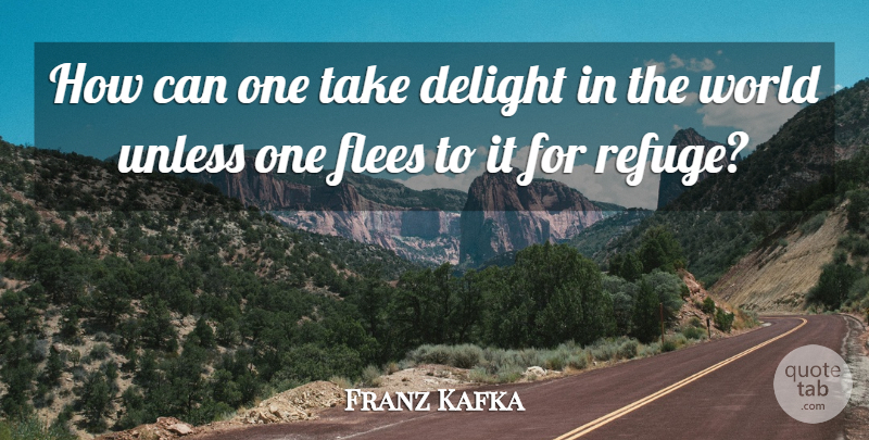 Franz Kafka Quote About Literature, World, Delight: How Can One Take Delight...