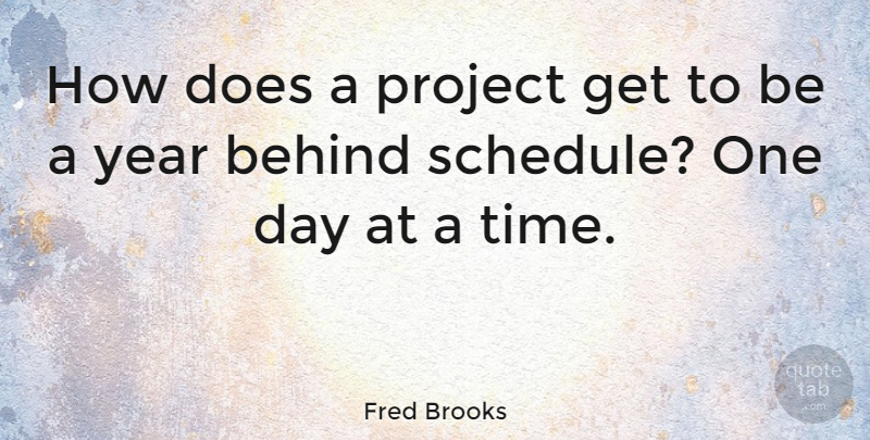 Fred Brooks Quote About Procrastination, Years, One Day: How Does A Project Get...
