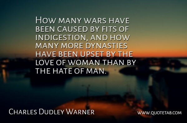 Charles Dudley Warner Quote About War, Hate, Men: How Many Wars Have Been...