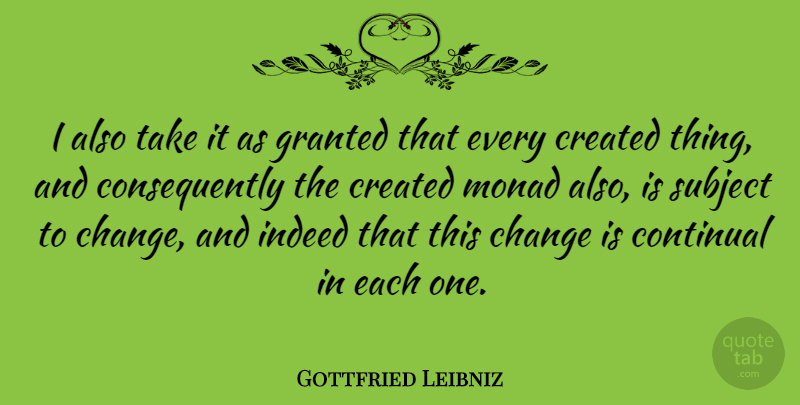 Gottfried Leibniz Quote About Words Of Wisdom, Granted, Subjects: I Also Take It As...