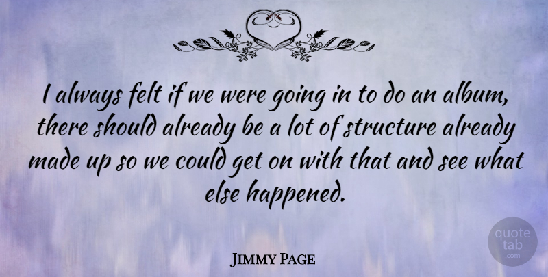 Jimmy Page Quote About Albums, Made, Should: I Always Felt If We...