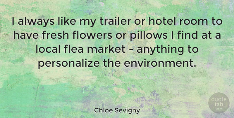 Chloe Sevigny Quote About Flower, Rooms, Fleas: I Always Like My Trailer...
