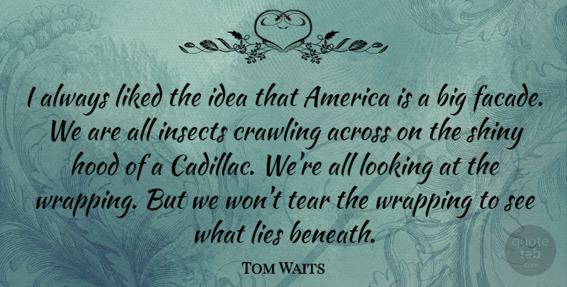 Tom Waits Quote About Lying, Ideas, America: I Always Liked The Idea...