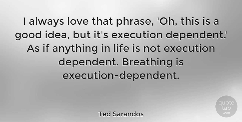 Ted Sarandos Quote About Breathing, Execution, Good, Life, Love: I Always Love That Phrase...