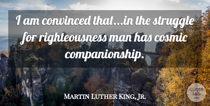 Martin Luther King, Jr. Quote About Struggle, Men, Companionship: I Am Convinced Thatin The...