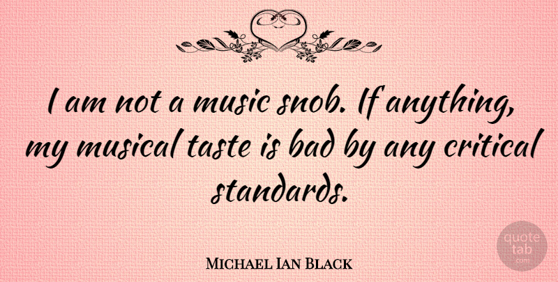 Michael Ian Black Quote About Bad, Critical, Music, Musical: I Am Not A Music...