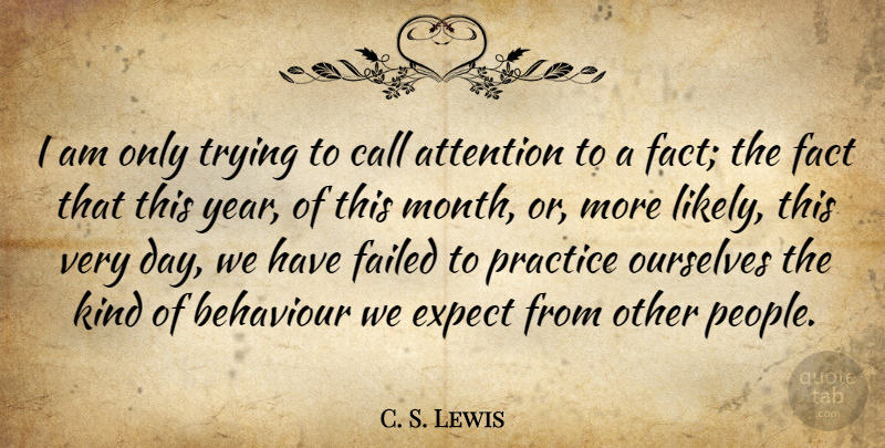 C. S. Lewis Quote About Years, Practice, People: I Am Only Trying To...