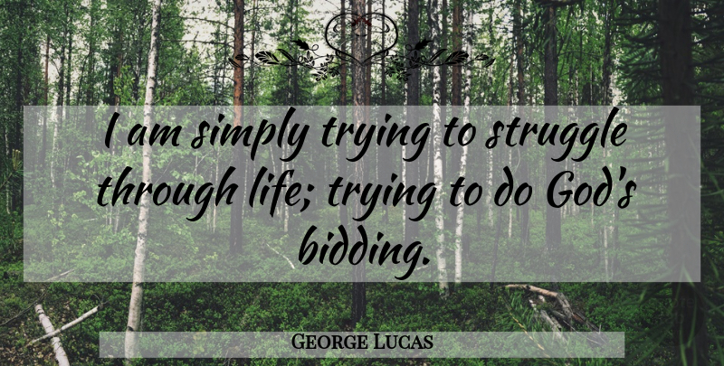 George Lucas Quote About Life, Struggle, Trying: I Am Simply Trying To...