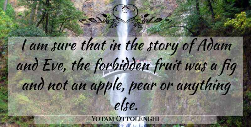 Yotam Ottolenghi Quote About Adam, Fig, Sure: I Am Sure That In...
