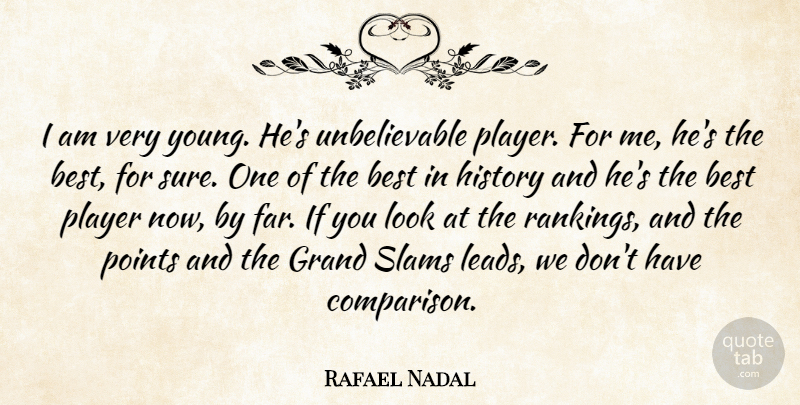 Rafael Nadal Quote About Best, Grand, History, Player, Points: I Am Very Young Hes...