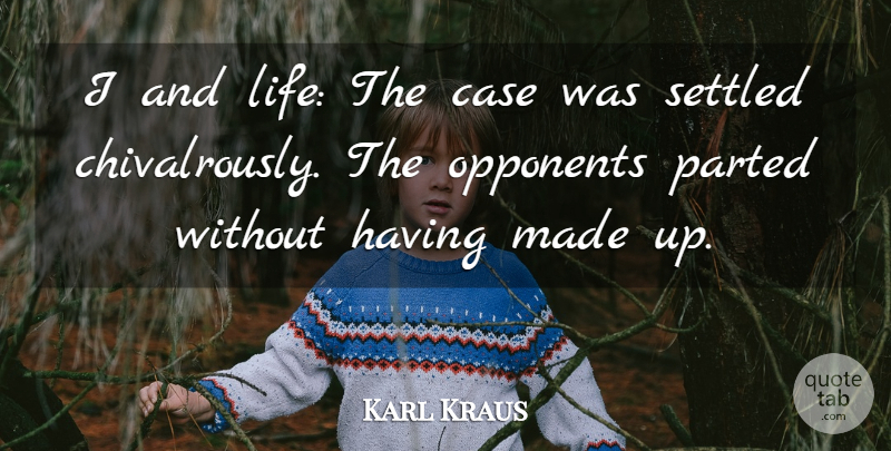 Karl Kraus Quote About Opponents, Literature, Cases: I And Life The Case...
