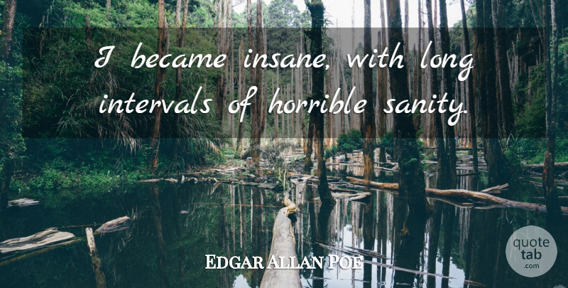 Edgar Allan Poe Quote About Inspirational, Life, Clever: I Became Insane With Long...