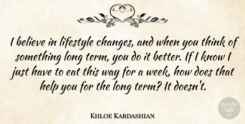 Khloe Kardashian Quote About Believe, Eat, Lifestyle: I Believe In Lifestyle Changes...