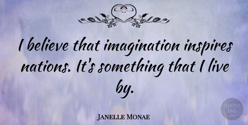 Janelle Monae Quote About Believe, Imagination, Inspire: I Believe That Imagination Inspires...