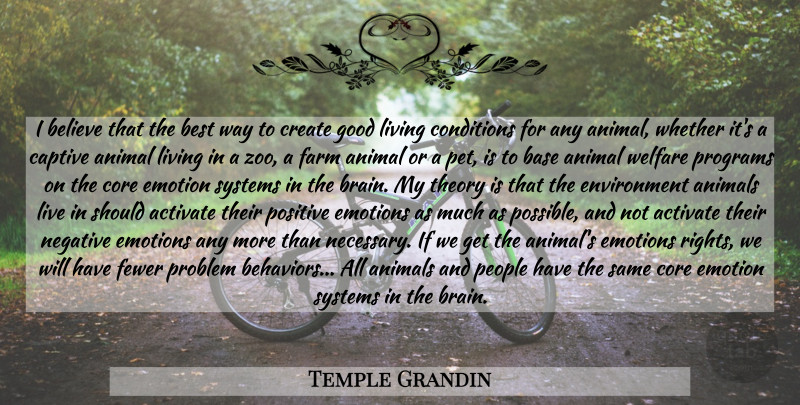 Temple Grandin Quote About Zoos, Believe, Animal: I Believe That The Best...