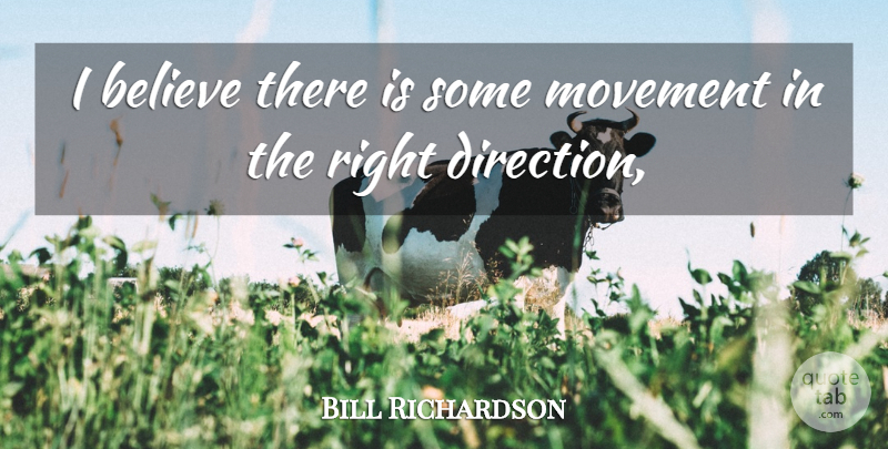 Bill Richardson Quote About Believe, Movement: I Believe There Is Some...