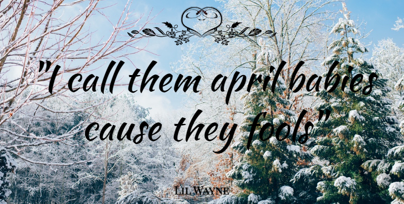 Lil Wayne Quote About Hater, Baby, Fool: I Call Them April Babies...