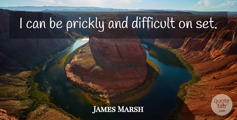 James Marsh Quote About undefined: I Can Be Prickly And...