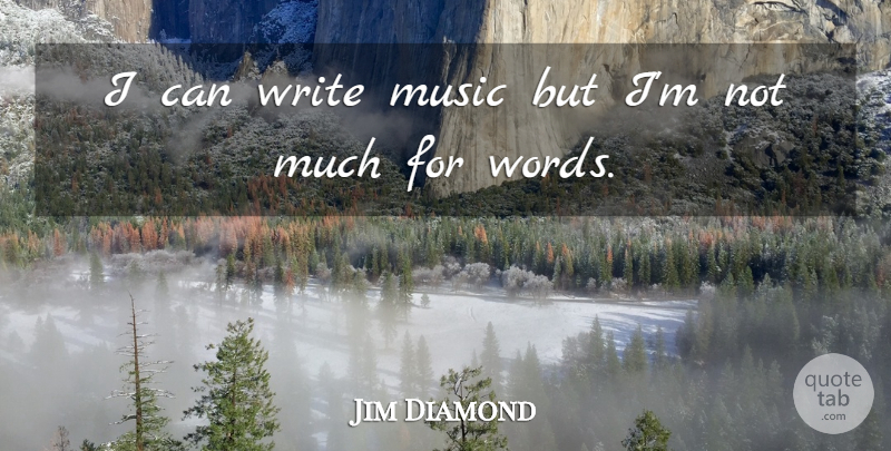Jim Diamond Quote About Music: I Can Write Music But...