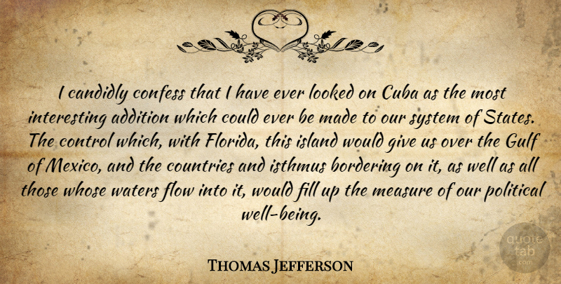 Thomas Jefferson Quote About Country, Islands, Florida: I Candidly Confess That I...