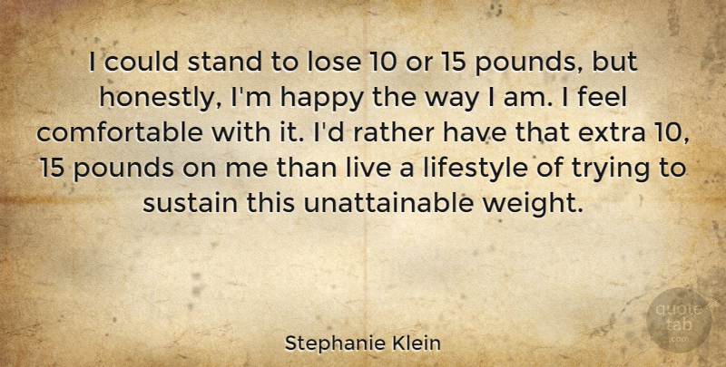 Stephanie Klein Quote About Trying, Weight, Unattainable: I Could Stand To Lose...