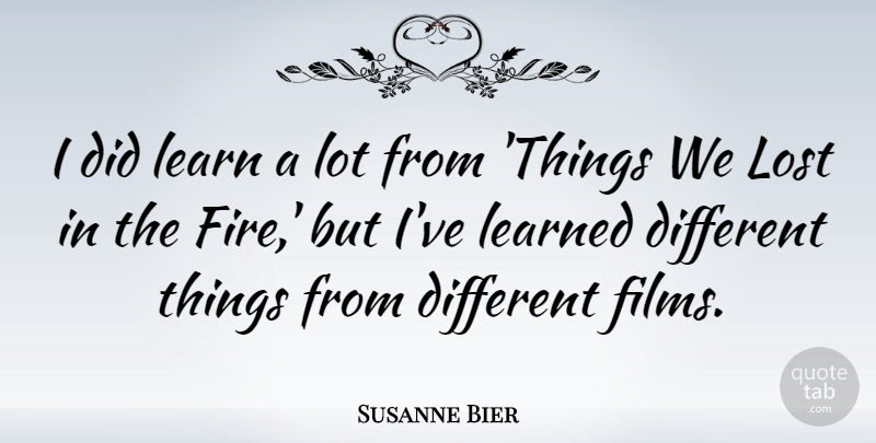 Susanne Bier Quote About Learned: I Did Learn A Lot...