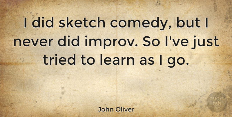 John Oliver Quote About Comedy, Sketch Comedy: I Did Sketch Comedy But...