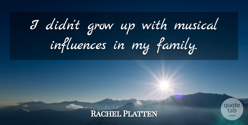 Rachel Platten Quote About Family, Musical: I Didnt Grow Up With...