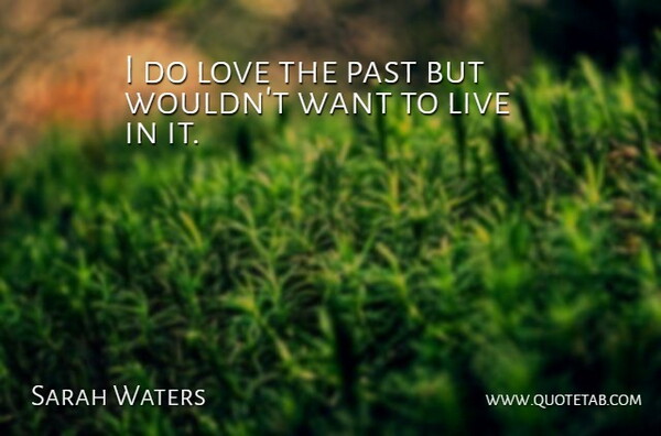 Sarah Waters Quote About Past, Want: I Do Love The Past...