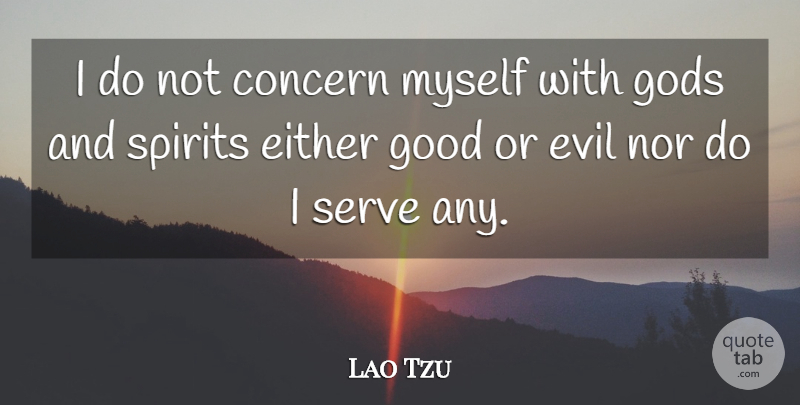 Lao Tzu Quote About Either, Gods, Good, Irish Poet, Nor: I Do Not Concern Myself...