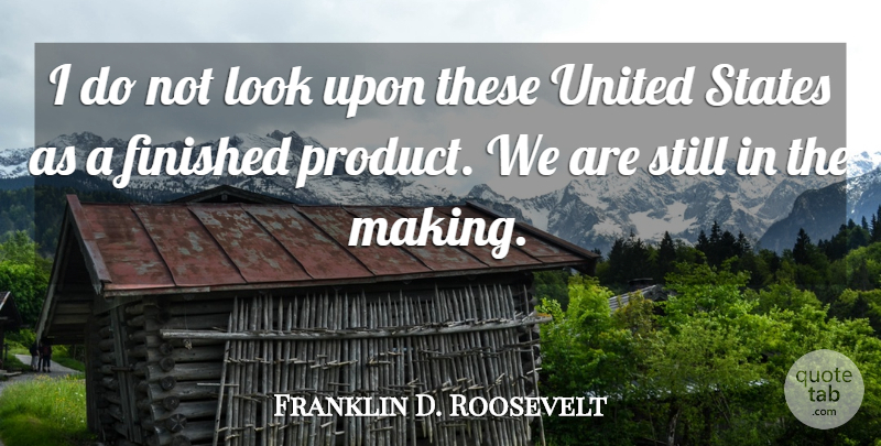 Franklin D. Roosevelt Quote About Usa, Goal, Looks: I Do Not Look Upon...