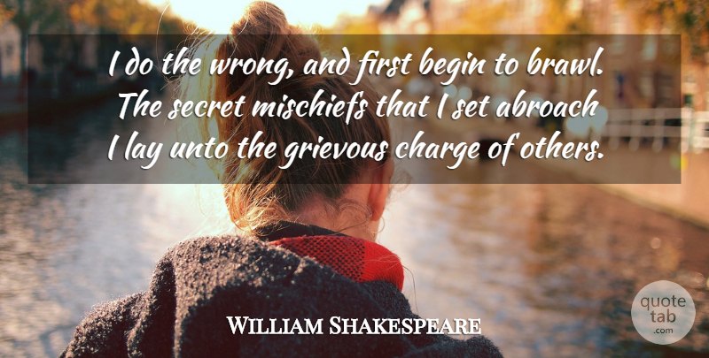 William Shakespeare Quote About Duplicity, Secret, Politics: I Do The Wrong And...