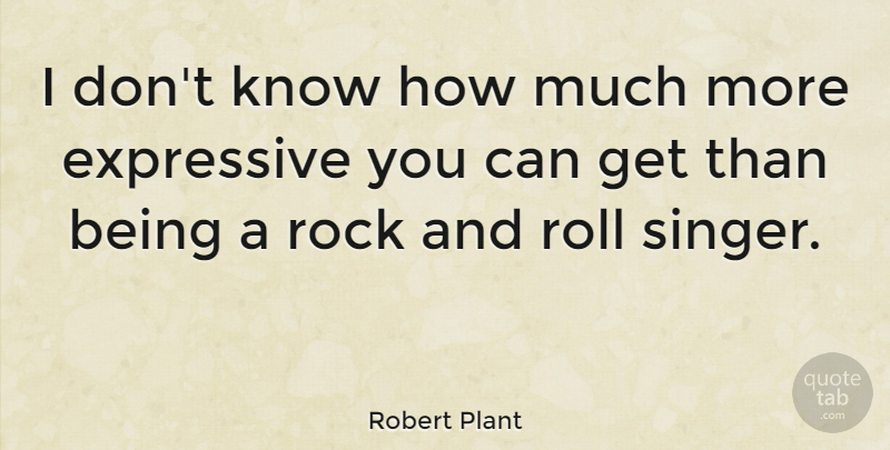 Robert Plant Quote About Rocks, Rock And Roll, Singers: I Dont Know How Much...