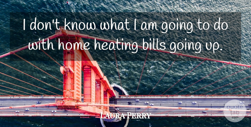 Laura Perry Quote About Bills, Home: I Dont Know What I...