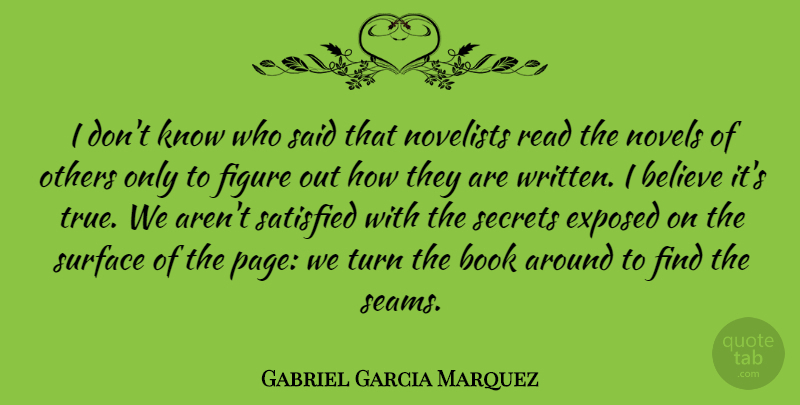 Gabriel Garcia Marquez Quote About Believe, Book, Secret: I Dont Know Who Said...