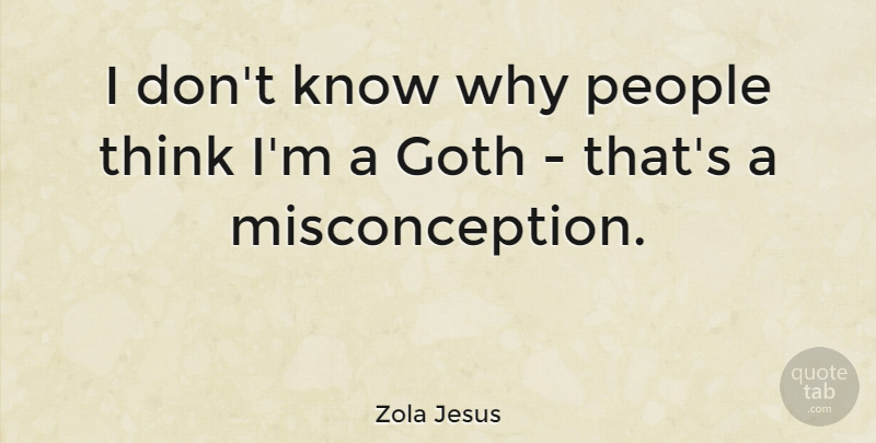 Zola Jesus Quote About Thinking, People, Ladders: I Dont Know Why People...