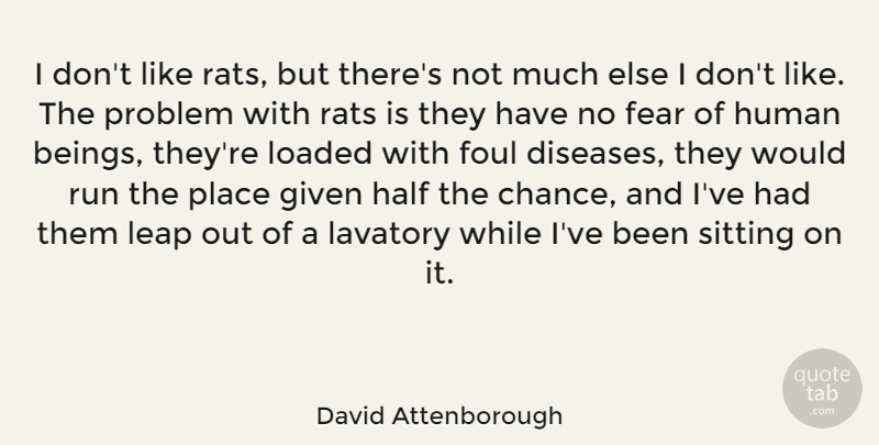 David Attenborough Quote About Running, Sitting, Half: I Dont Like Rats But...
