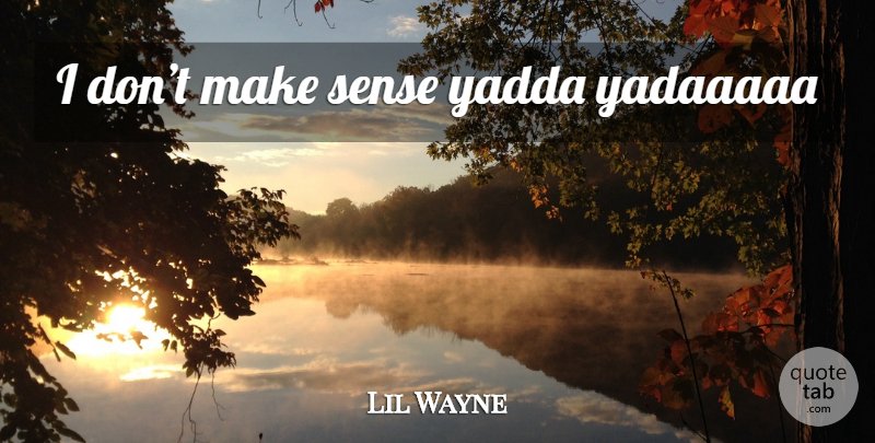 Lil Wayne Quote About Make Sense: I Dont Make Sense Yadda...