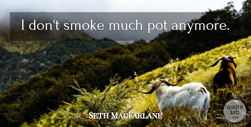 Seth MacFarlane Quote About Weed, Pot, Smoke: I Dont Smoke Much Pot...