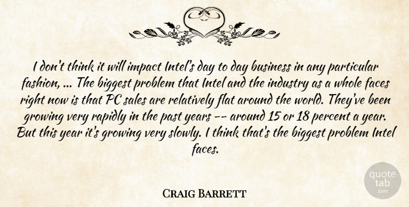 Craig Barrett Quote About Biggest, Business, Faces, Flat, Growing: I Dont Think It Will...