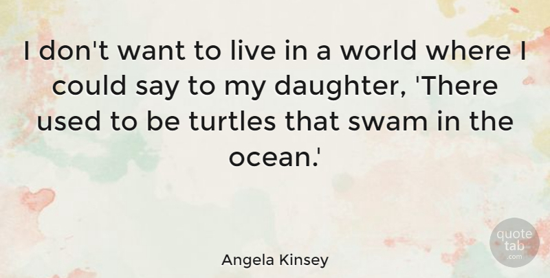 Angela Kinsey Quote About Mother, Daughter, Ocean: I Dont Want To Live...