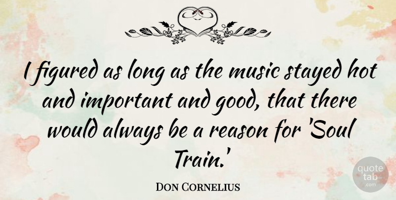 Don Cornelius Quote About Figured, Good, Hot, Music, Reason: I Figured As Long As...
