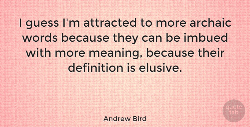 Andrew Bird Quote About Definitions, Elusive: I Guess Im Attracted To...