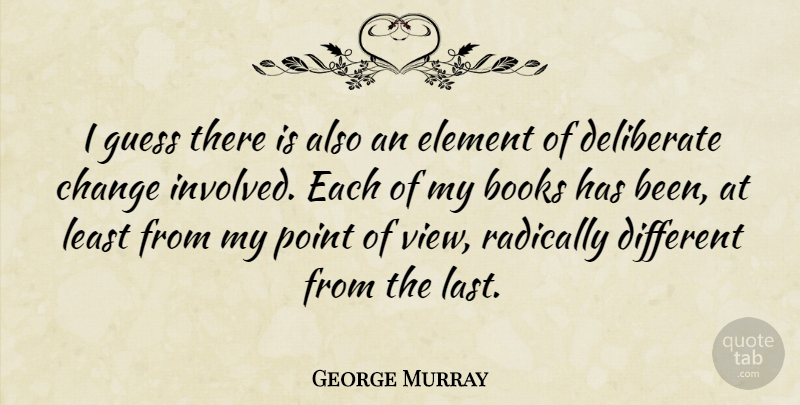 George Murray Quote About American Celebrity, Change, Deliberate, Element, Guess: I Guess There Is Also...
